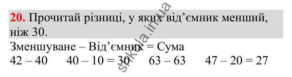 Відповідь до завдання № 20, сторінка 6 - ГДЗ Математика 3 клас Заїка 2025 частина 1