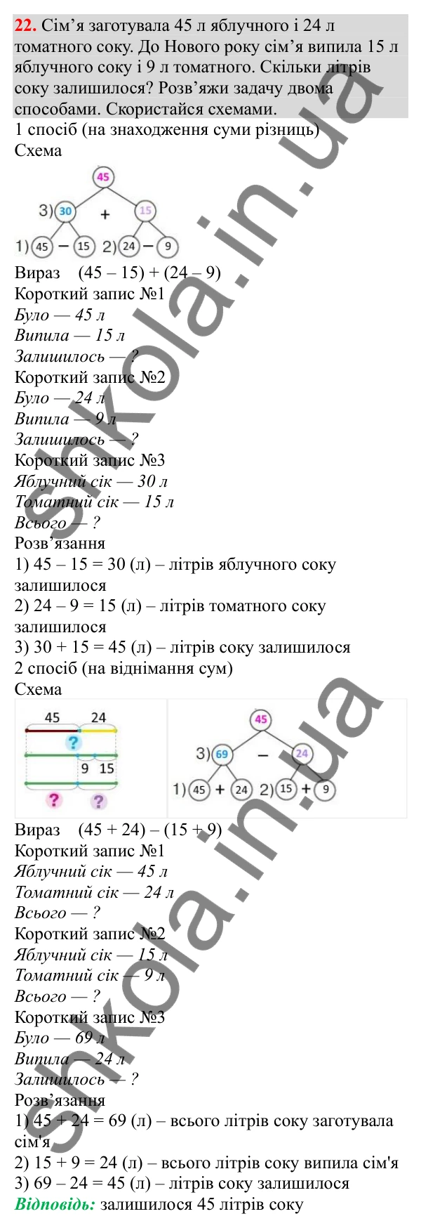 Відповідь до завдання № 22, сторінка 7 - ГДЗ Математика 3 клас Заїка 2025 частина 1