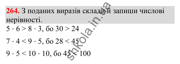 Відповідь до завдання № 264, сторінка 65 - ГДЗ Математика 3 клас Заїка 2025 частина 1