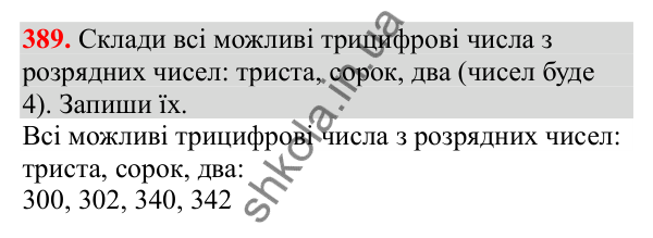 Відповідь до завдання № 389, сторінка 97 - ГДЗ Математика 3 клас Заїка 2025 частина 1