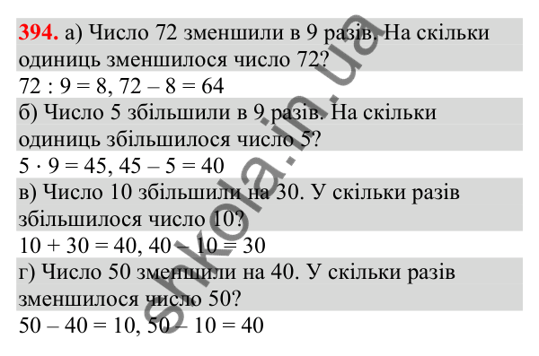 Відповідь до завдання № 394, сторінка 98 - ГДЗ Математика 3 клас Заїка 2025 частина 1