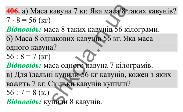 Відповідь до завдання № 406, сторінка 100 - ГДЗ Математика 3 клас Заїка 2025 частина 1