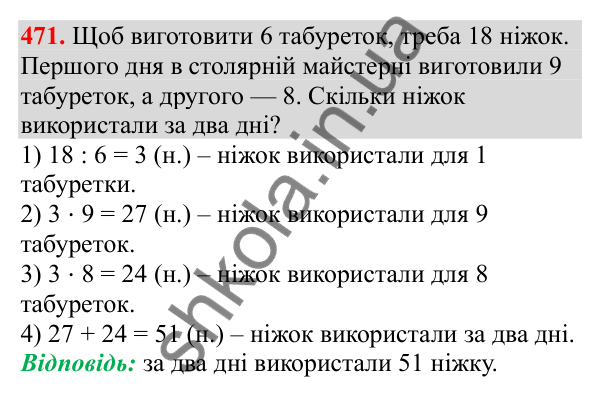 Відповідь до завдання № 471, сторінка 113 - ГДЗ Математика 3 клас Заїка 2025 частина 1