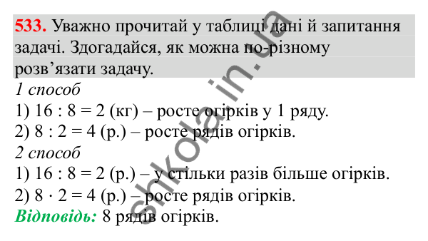 Відповідь до завдання № 533, сторінка 126 - ГДЗ Математика 3 клас Заїка 2025 частина 1