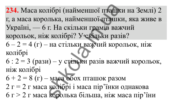 Відповідь до завдання № 234, сторінка 58 - ГДЗ Математика 3 клас Заїка 2025 частина 2