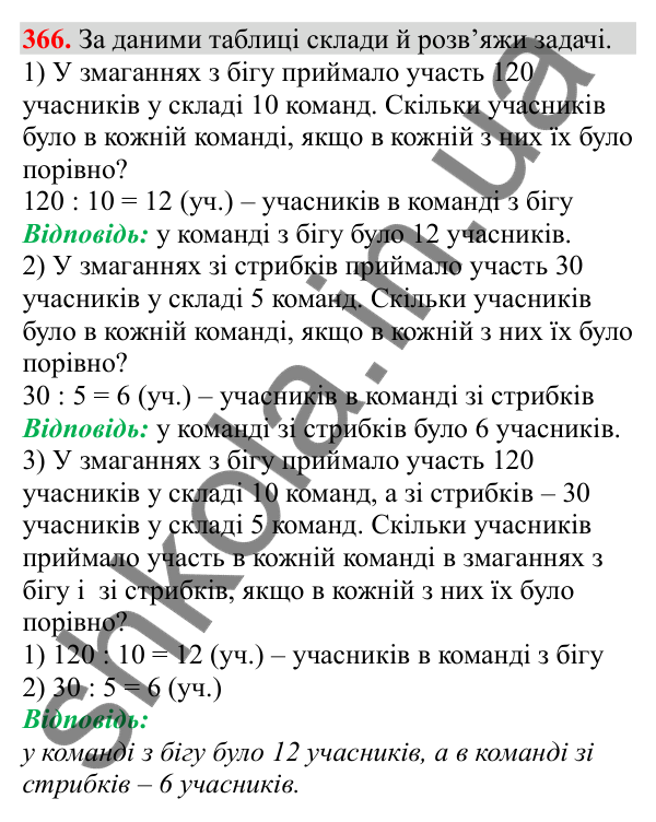 Відповідь до завдання № 366, сторінка 87 - ГДЗ Математика 3 клас Заїка 2025 частина 2