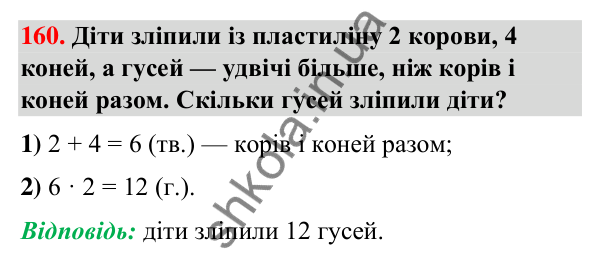 Завдання № 160 Завдання № 160 — ГДЗ Математика 3 клас Листопад 2025 частина 1