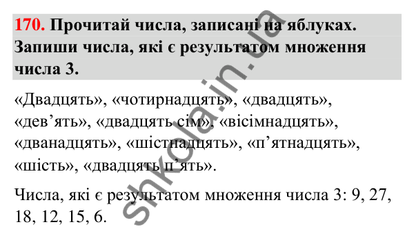 Завдання № 170 Завдання № 170 — ГДЗ Математика 3 клас Листопад 2025 частина 1