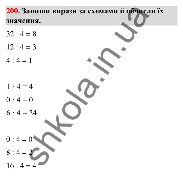 Завдання № 200 Завдання № 200 — ГДЗ Математика 3 клас Листопад 2025 частина 1