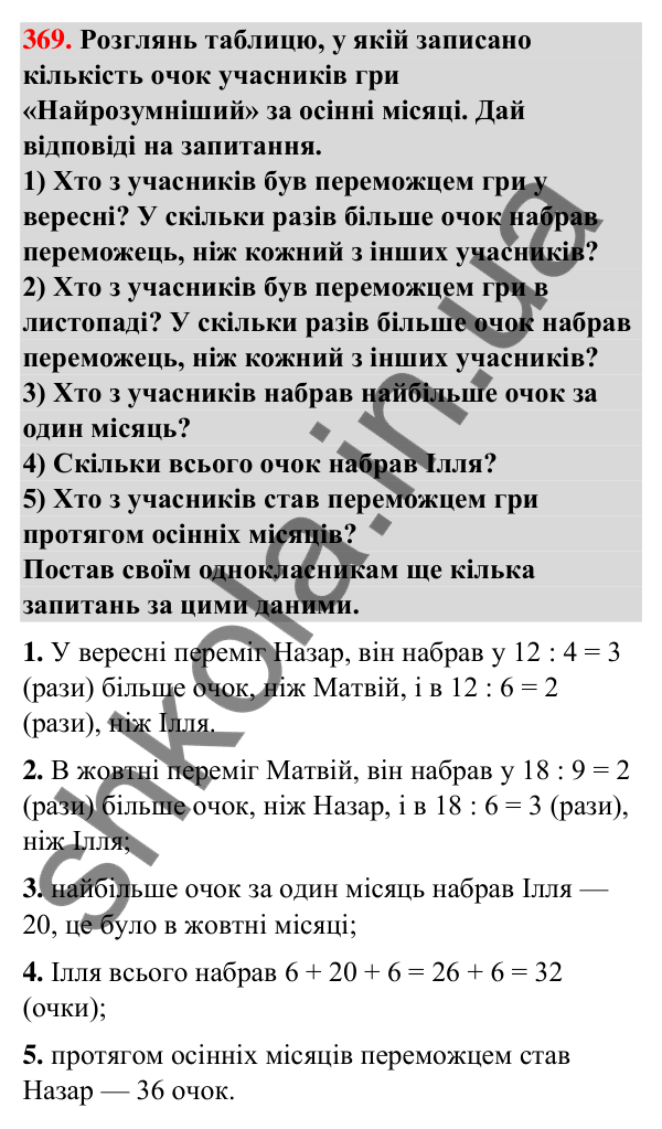 Завдання № 369 Завдання № 369 — ГДЗ Математика 3 клас Листопад 2025 частина 1