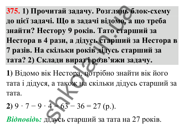 Завдання № 375 Завдання № 375 — ГДЗ Математика 3 клас Листопад 2025 частина 1