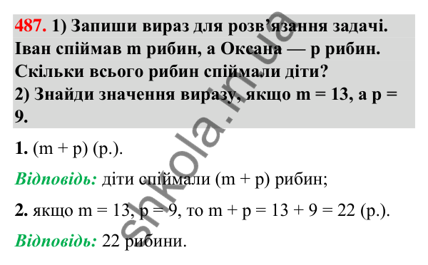 Завдання № 487 Завдання № 487 — ГДЗ Математика 3 клас Листопад 2025 частина 1