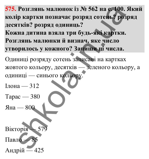 Завдання № 575 Завдання № 575 — ГДЗ Математика 3 клас Листопад 2025 частина 1
