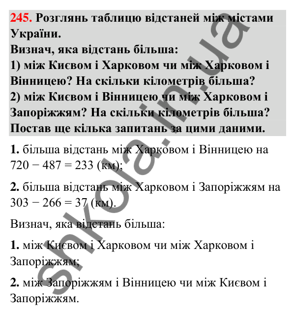 Завдання № 245 Завдання № 245 — ГДЗ Математика 3 клас Листопад 2025 частина 2