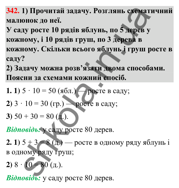 Завдання № 342 Завдання № 342 — ГДЗ Математика 3 клас Листопад 2025 частина 2