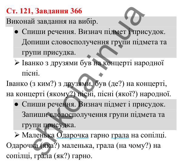 Відповідь до завдання № 366, сторінка 121 - ГДЗ Українська мова та читання 3 клас Кравцова 2025 частина 1