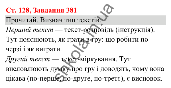 Відповідь до завдання № 381, сторінка 128 - ГДЗ Українська мова та читання 3 клас Кравцова 2025 частина 1