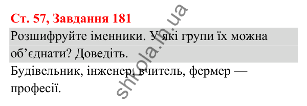 Відповідь до завдання № 181, сторінка 57 - ГДЗ Українська мова та читання 3 клас Кравцова 2025 частина 1