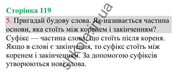 Відповідь до завдання 5, сторінка 119 - ГДЗ Українська мова та читання 3 клас Остапенко 2025 частина 1