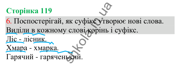 Відповідь до завдання 6, сторінка 119 - ГДЗ Українська мова та читання 3 клас Остапенко 2025 частина 1