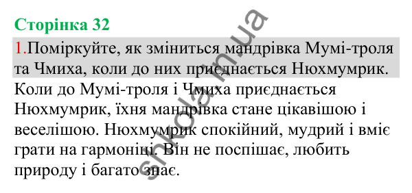 Відповідь до завдання 1, сторінка 32 - ГДЗ Українська мова та читання 3 клас Остапенко 2025 частина 1