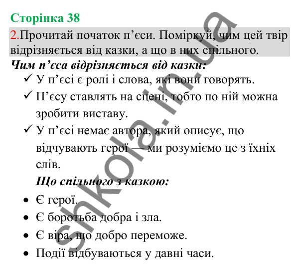 Відповідь до завдання 2, сторінка 38 - ГДЗ Українська мова та читання 3 клас Остапенко 2025 частина 1