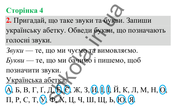Відповідь до завдання 2, сторінка 4 - ГДЗ Українська мова та читання 3 клас Остапенко 2025 частина 1