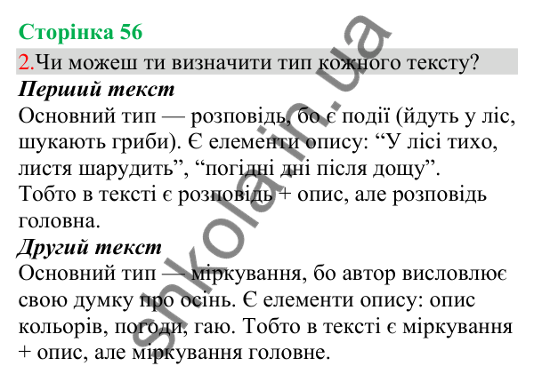 Відповідь до завдання 2, сторінка 56 - ГДЗ Українська мова та читання 3 клас Остапенко 2025 частина 1
