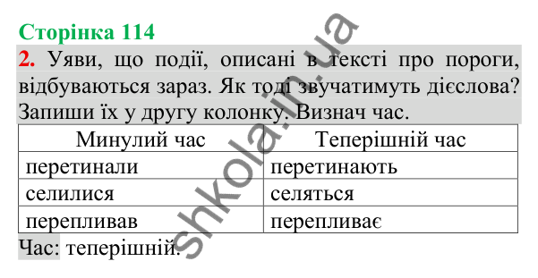 Відповідь до завдання 2, сторінка 114 - ГДЗ Українська мова та читання 3 клас Пономарьова 2025 частина 1