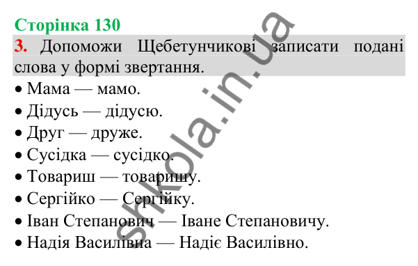 Відповідь до завдання 3, сторінка 130 - ГДЗ Українська мова та читання 3 клас Пономарьова 2025 частина 1
