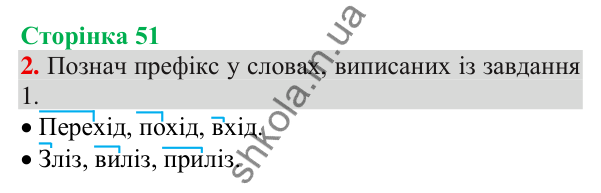 Відповідь до завдання 2, сторінка 51 - ГДЗ Українська мова та читання 3 клас Пономарьова 2025 частина 1