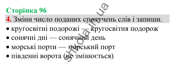 Відповідь до завдання 4, сторінка 96 - ГДЗ Українська мова та читання 3 клас Пономарьова 2025 частина 1