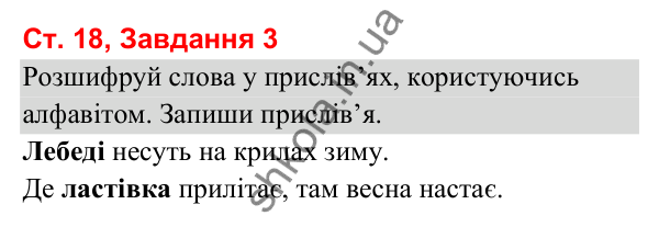 Відповідь до завдання 3, сторінка 18 - ГДЗ Українська мова та читання 3 клас Вашуленко 2025 частина 1