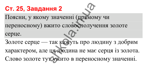 Відповідь до завдання 2, сторінка 25 - ГДЗ Українська мова та читання 3 клас Вашуленко 2025 частина 1