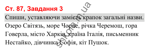 Відповідь до завдання 3, сторінка 87 - ГДЗ Українська мова та читання 3 клас Вашуленко 2025 частина 1