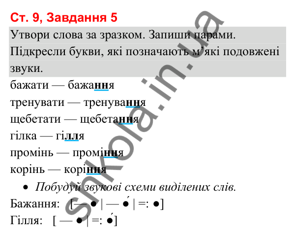 Відповідь до завдання 5, сторінка 9 - ГДЗ Українська мова та читання 3 клас Вашуленко 2025 частина 1
