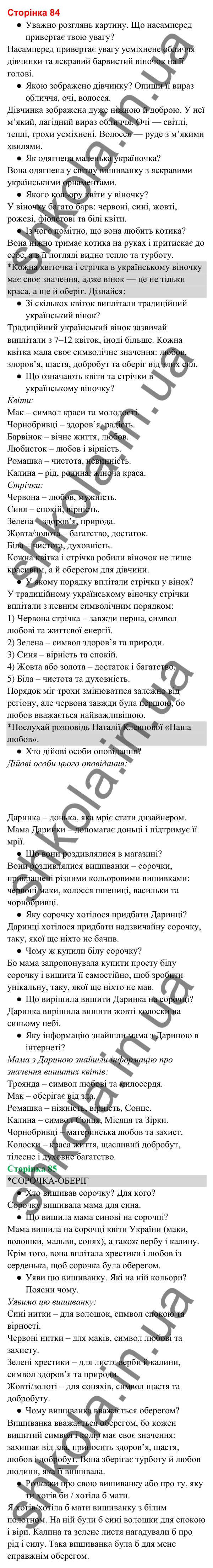 Відповіді до сторінки 84 - ГДЗ Українська мова та читання 3 клас Вашуленко 2025 частина 2