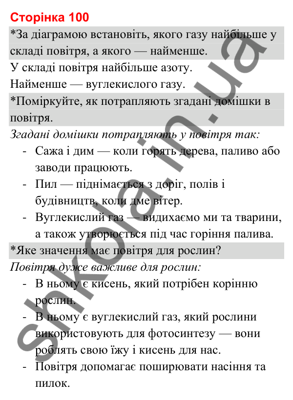 Відповіді до сторінки 100 - ГДЗ Я досліджую світ 3 клас Гільберг 2025 частина 1
