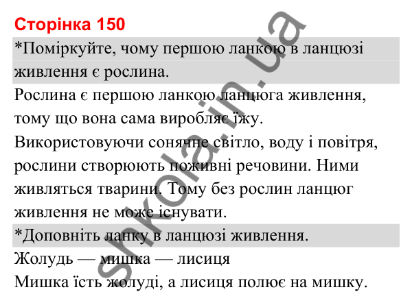 Відповіді до сторінки 150 - ГДЗ Я досліджую світ 3 клас Гільберг 2025 частина 1