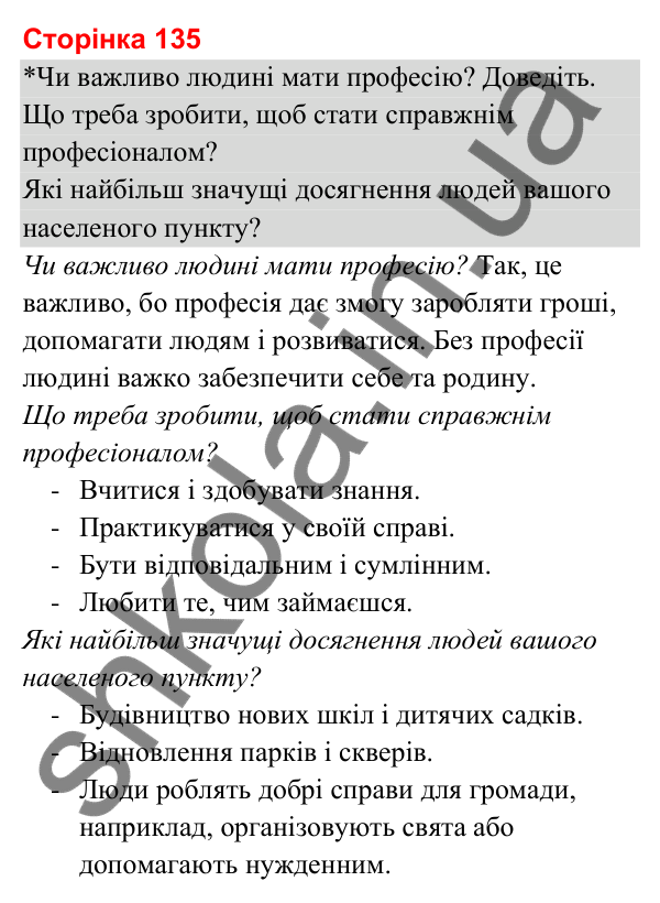 Відповіді до сторінки 135 - ГДЗ Я досліджую світ 3 клас Гільберг 2025 частина 2