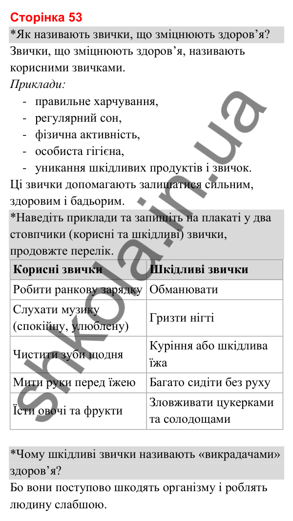 Відповіді до сторінки 53 - ГДЗ Я досліджую світ 3 клас Гільберг 2025 частина 2