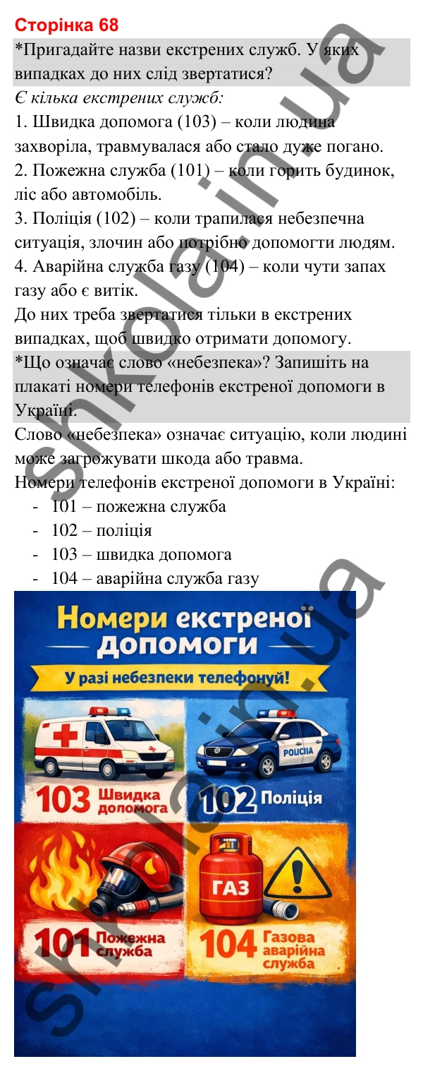Відповіді до сторінки 68 - ГДЗ Я досліджую світ 3 клас Гільберг 2025 частина 2