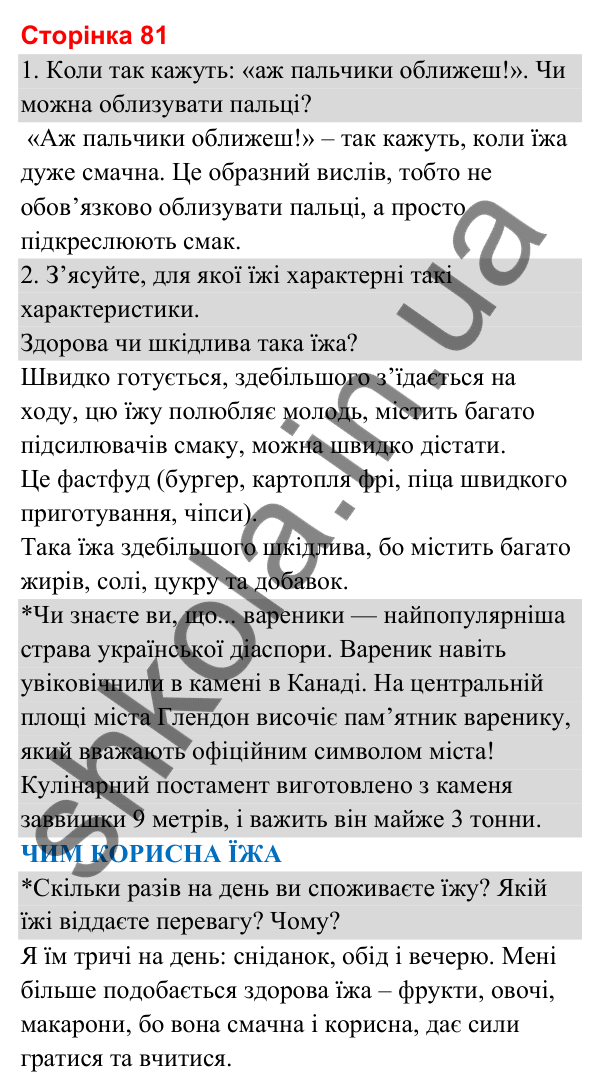 Відповіді до сторінки 81 - ГДЗ Я досліджую світ 3 клас Гільберг 2025 частина 2