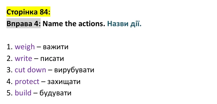 p84-ex4 Відповідь до вправи 4, сторінка 84 - ГДЗ Англійська мова 4 клас Мітчелл 2026