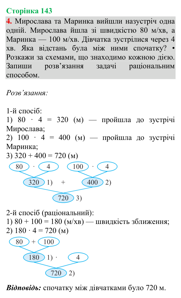 Відповідь до завдання 4, сторінка 143 - ГДЗ Математика 4 клас Богданович 2026 частина 1