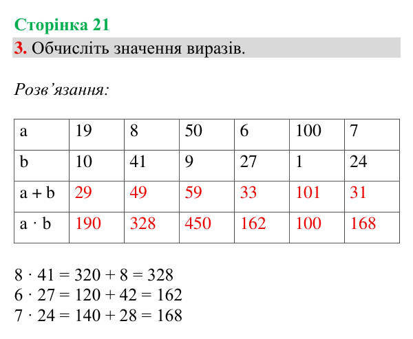 Відповідь до завдання 3, сторінка 21 - ГДЗ Математика 4 клас Богданович 2026 частина 1