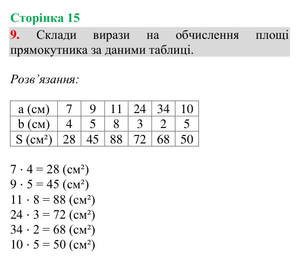 Відповідь до завдання 9, сторінка 15 - ГДЗ Математика 4 клас Богданович 2026 частина 2