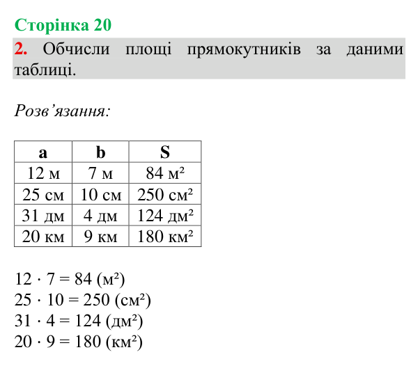 Відповідь до завдання 2, сторінка 20 - ГДЗ Математика 4 клас Богданович 2026 частина 2