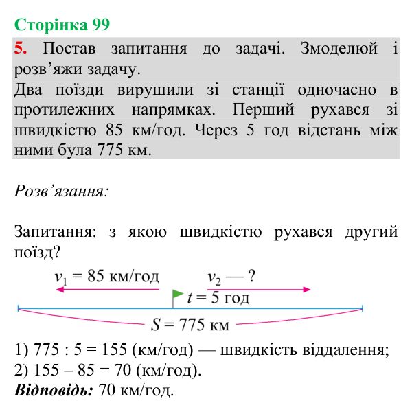 Відповідь до завдання 5, сторінка 99 - ГДЗ Математика 4 клас Богданович 2026 частина 2