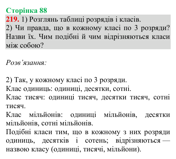 Відповідь до завдання № 219, сторінка 88 - ГДЗ Математика 4 клас Гісь 2026 частина 1